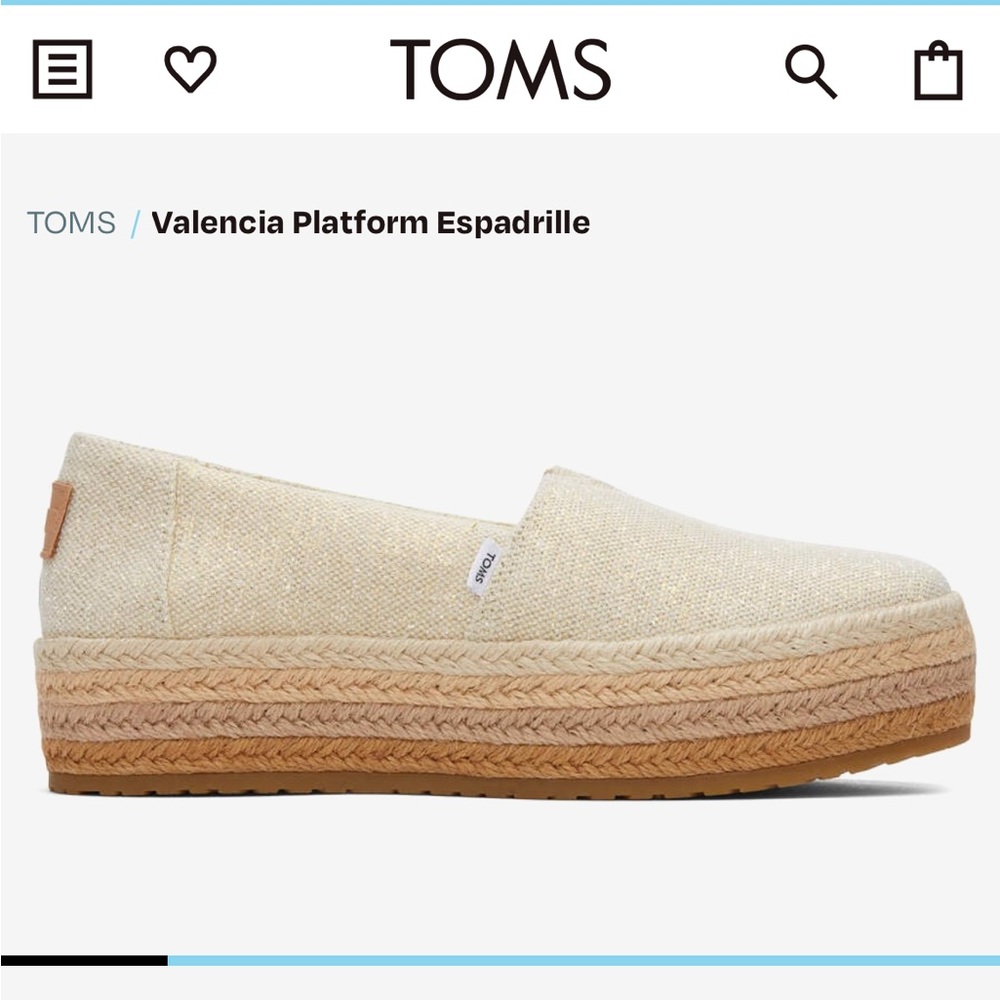 Tom’s platform espadrille size 11